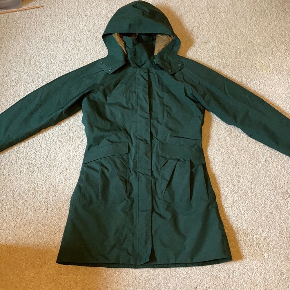 Patagonia Down H2No Waterproof Warm Fitted Jacket  Parka Green Tan